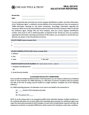 Chocago Title 1099s Solicitation  Form