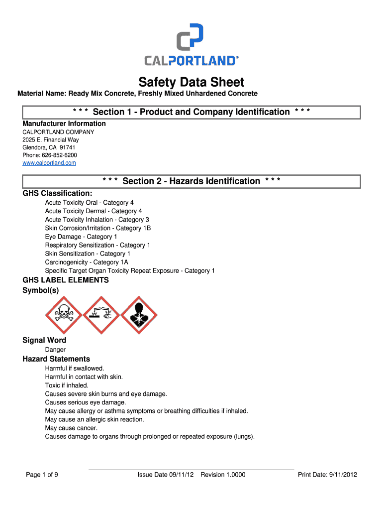 Pooph Msds Sheet  Form