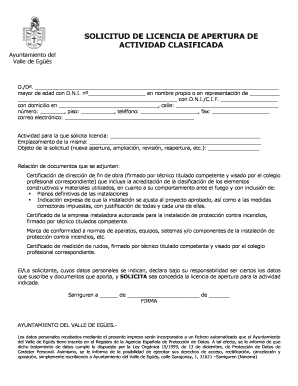 Solicitud De Licencia De Apertura  Form