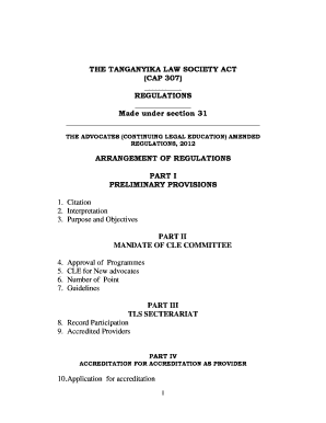 Tanganyika Law Society Act  Form