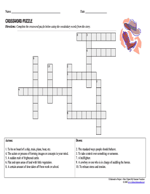 Direction for Crossword Puzzle Activity  Form