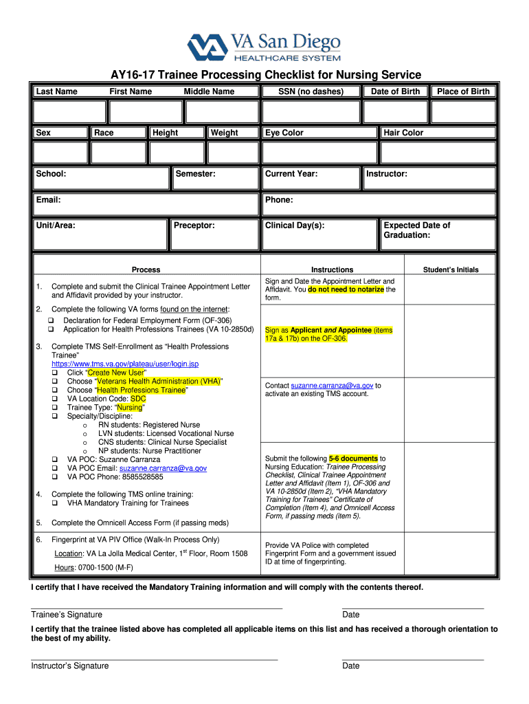 199900 House Staff Orientation Checklist  Sdnsec  Form