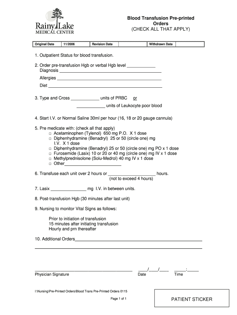  Blood Transfusion Consent 2006-2024