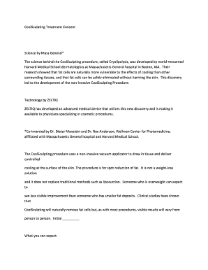 Cryolipolysis Consent Form