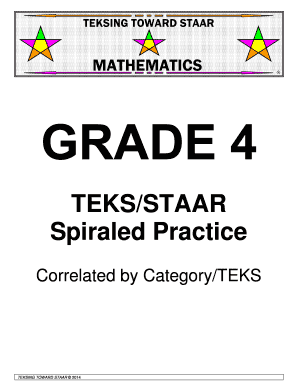 Teksing toward Staar Grade 4  Form