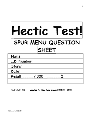 Spur Online Test  Form