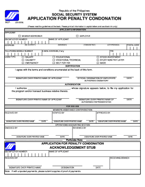 Sample Letter Request for Condonation of Penalty  Form