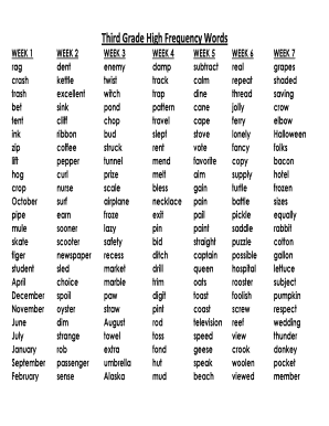 3rd Grade Words  Form