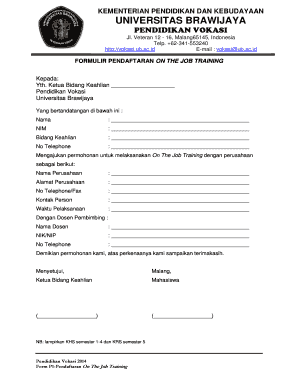 Formulir Pendaftaran Universitas Brawijaya