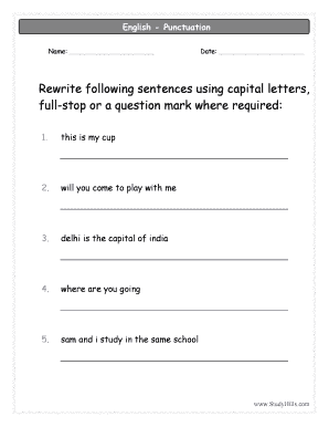 Rewrite the Sentences with Capital Letters Full Stops and Question Marks  Form
