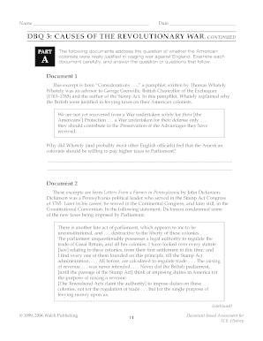 How Revolutionary Was the American Revolution Dbq Answer Key  Form