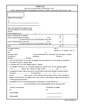 Cst Appeal Form 9b Gujarat