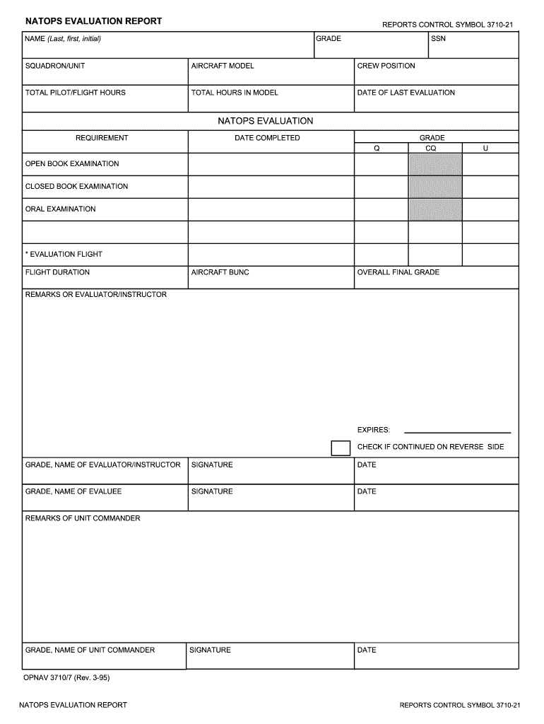 Opnav 3710 7  Form