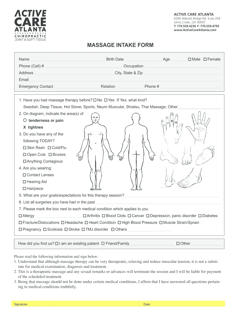 MASSAGE INTAKE FORM Bactivecareatlantabbcomb