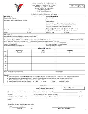 Makmal Veterinar Salak Tinggi  Form