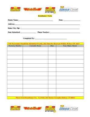 Simoniz Remittance Form 022709 Team Northland