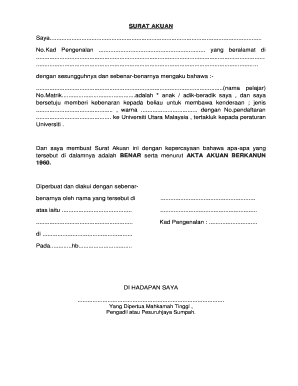 Surat Akuan  Form