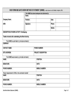 Bricklaying Swms  Form