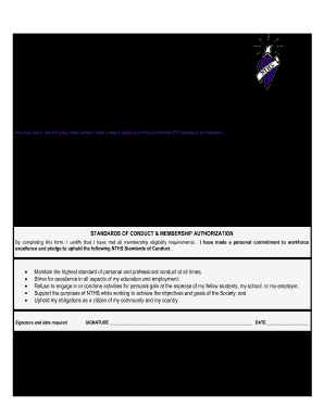 Nths Membership Application  Form