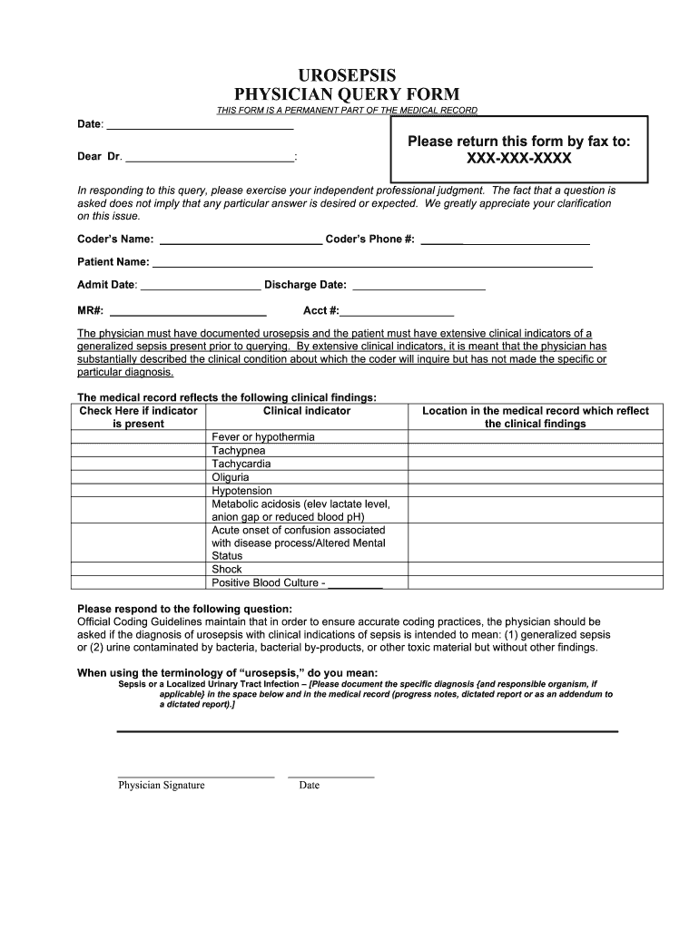 Urosepsis PDF  Form