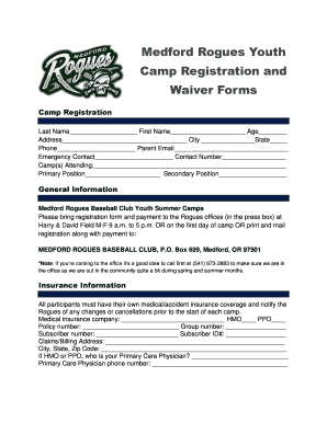  Youth Camp Application Form 2013