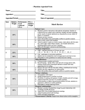 Physician Performance Review Template