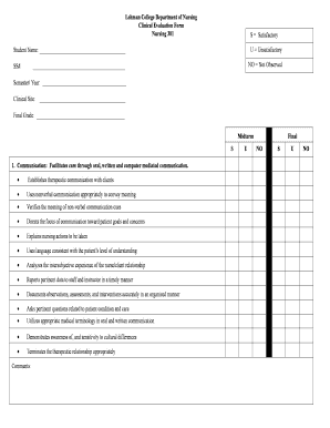 Clinical Evaluation Form