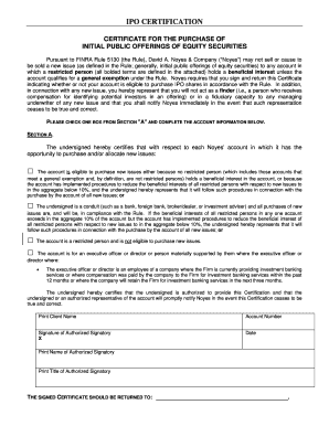 Ipo Form Sample