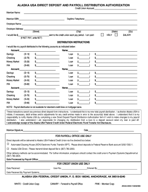 Alaska Usa Direct Deposit Form