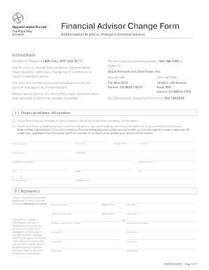 Oppenheimer Advisor Change Form GBS Advisors