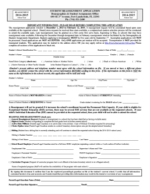 Broward County Reassignment Application  Form