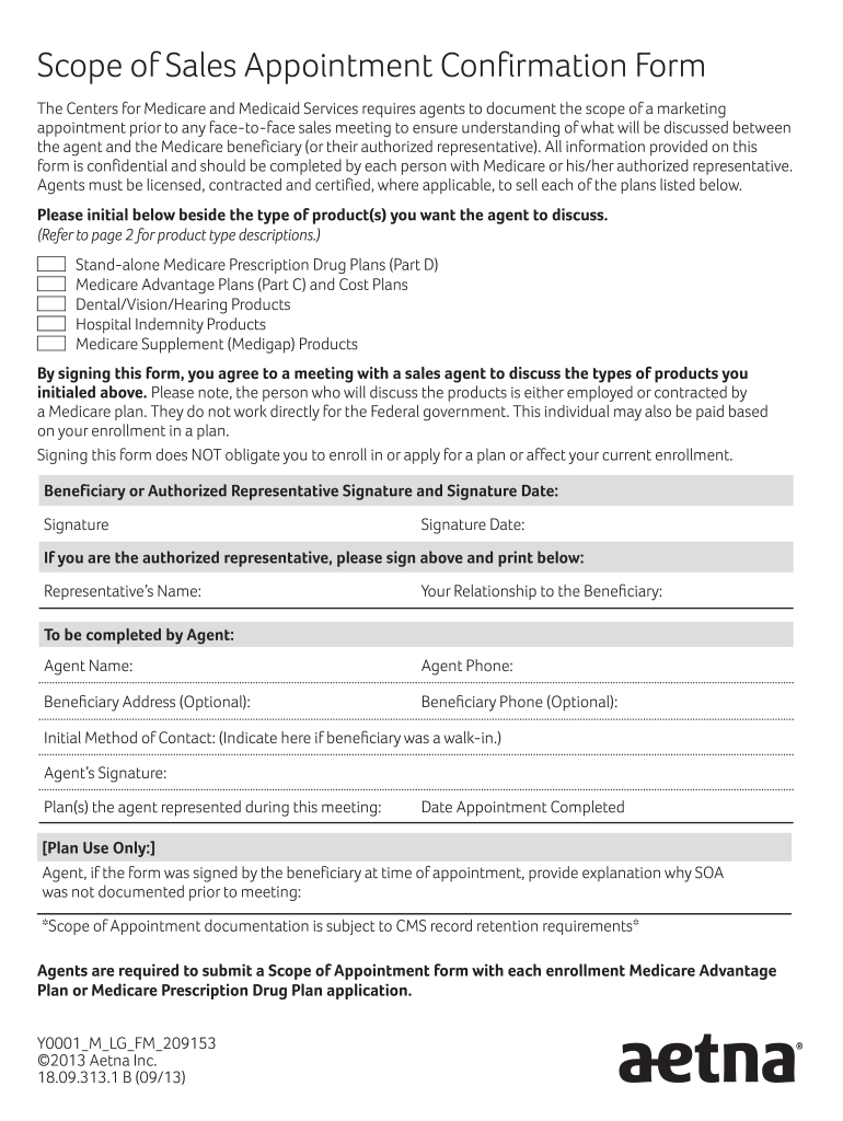  Generic Scope of Appointment 2013-2024