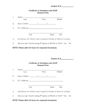 Adap Certificate  Form