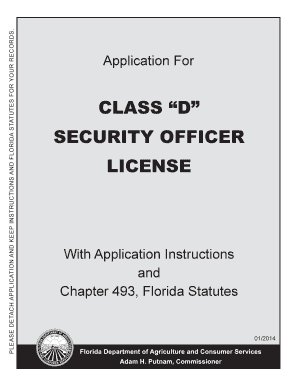 CLASS D SECURITY OFFICER LICENSE Forms Freshfromfl