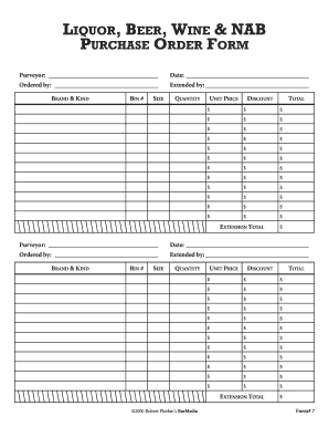 Liquor Order Form Fill Out And Sign Printable Pdf Template Signnow