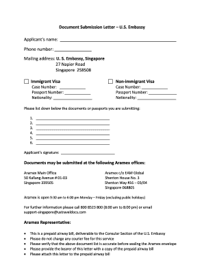 Documents Submitted Letter  Form