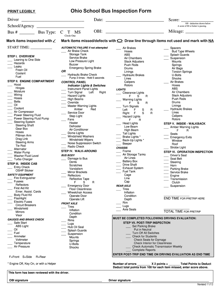 pre trip inspection checklist pdf