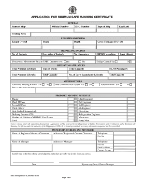 Minimum Safe Manning Document  Form