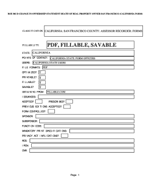 Change of Ownership Form for House