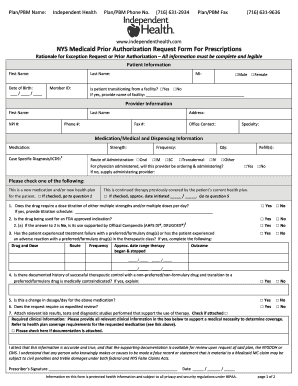 Formulary Exception Request Form Independent Health