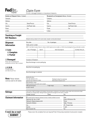 Fedex Claim Form PDF