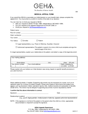  Geha Provider Appeal Form 2011