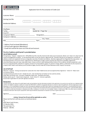 Hdfc Credit Card Expired Renewal Online Fill Out And Sign Printable Pdf Template Signnow