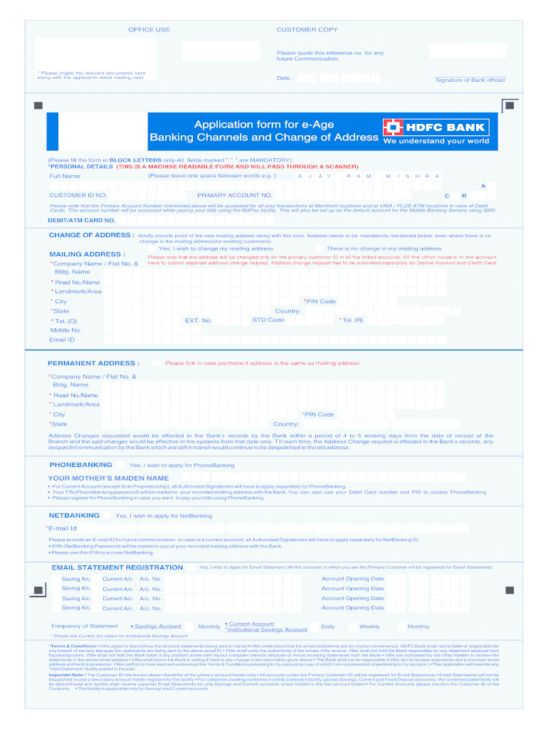  Eage Form Hdfc 2010-2024