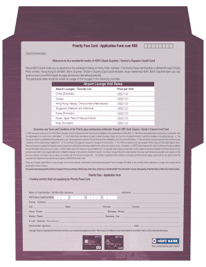 Hdfc Priority Pass Application Status  Form