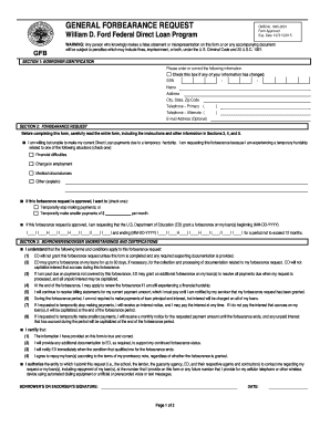 General Forbearance Request Sallie Mae  Form