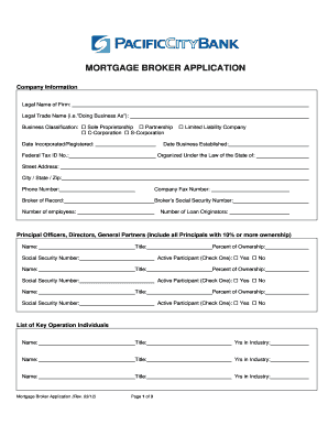 Pacific City Bank Wholesale Form