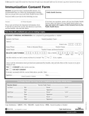 Generic Immunization Permission Form