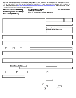 Affirmative Fair Housing Marketing Plan AFHMP HUD Rentalcompliance  Form