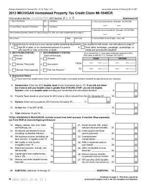 MI 1040CR State of Michigan Law Msu  Form